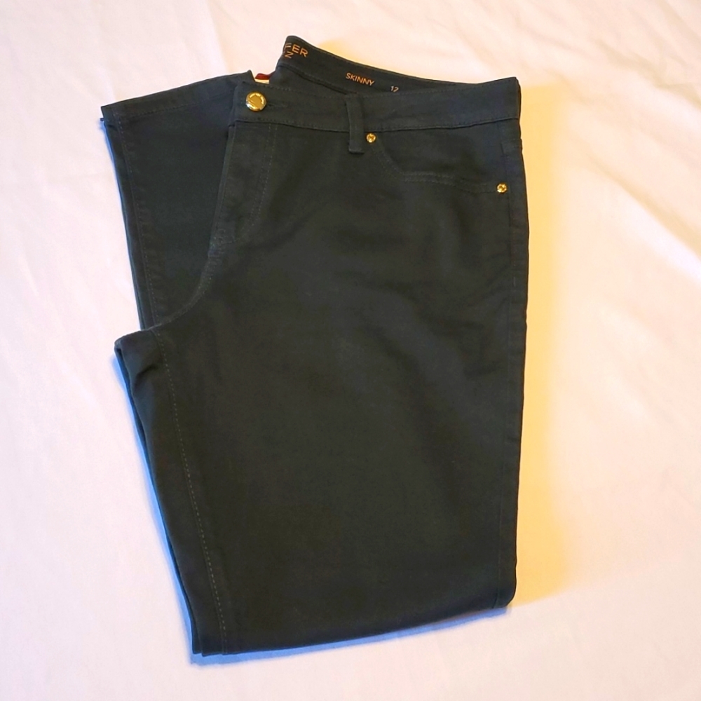 Jennifer Lopez Skinny Jean dark green size 12